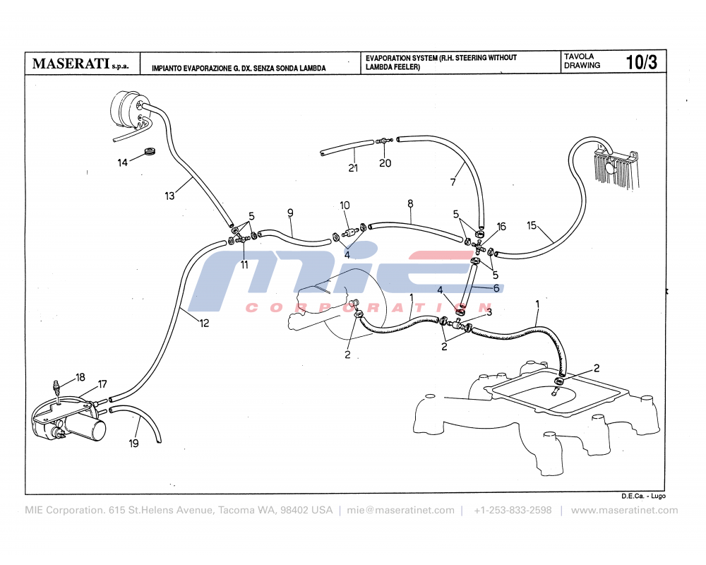 Maserati / Biturbo 228 / T-10_3 - evaporation system (right steering without lambda feeler)