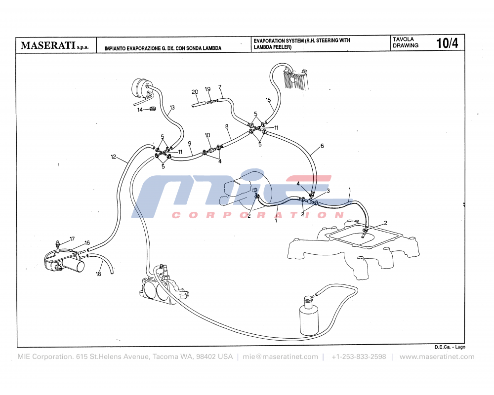 Maserati / Biturbo 228 / T-10_4 - evaporation system (right steering with lambda feeler)