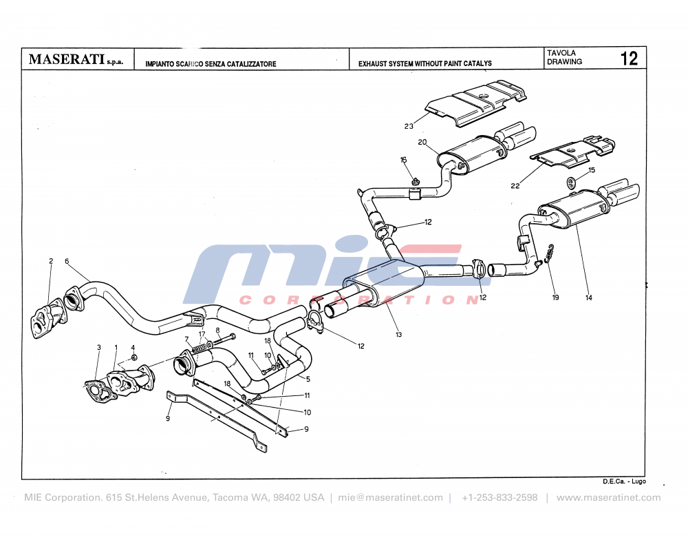 Maserati / Biturbo 228 / T-12 - exhaust system without paint catalys