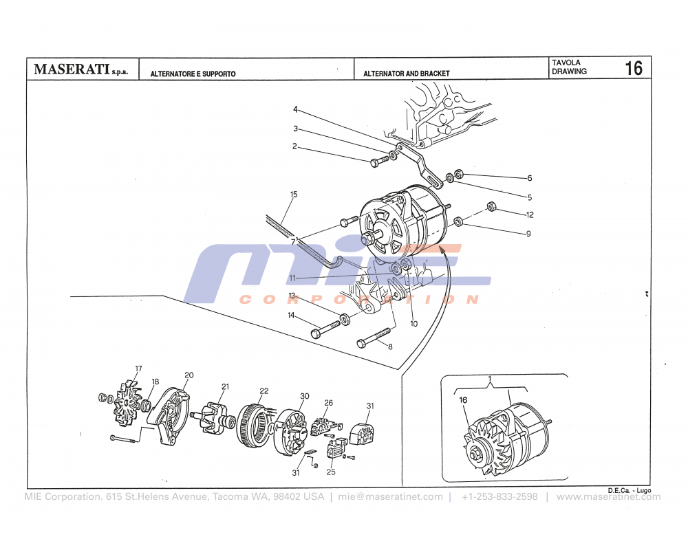 Maserati / Biturbo 228 / T-16 - alternator and bracket