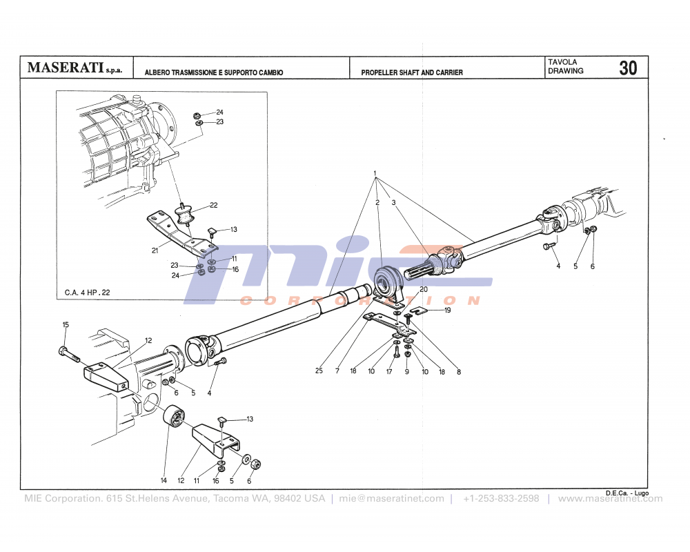 Maserati / Biturbo 228 / T-30 - propeller shaft and carrier