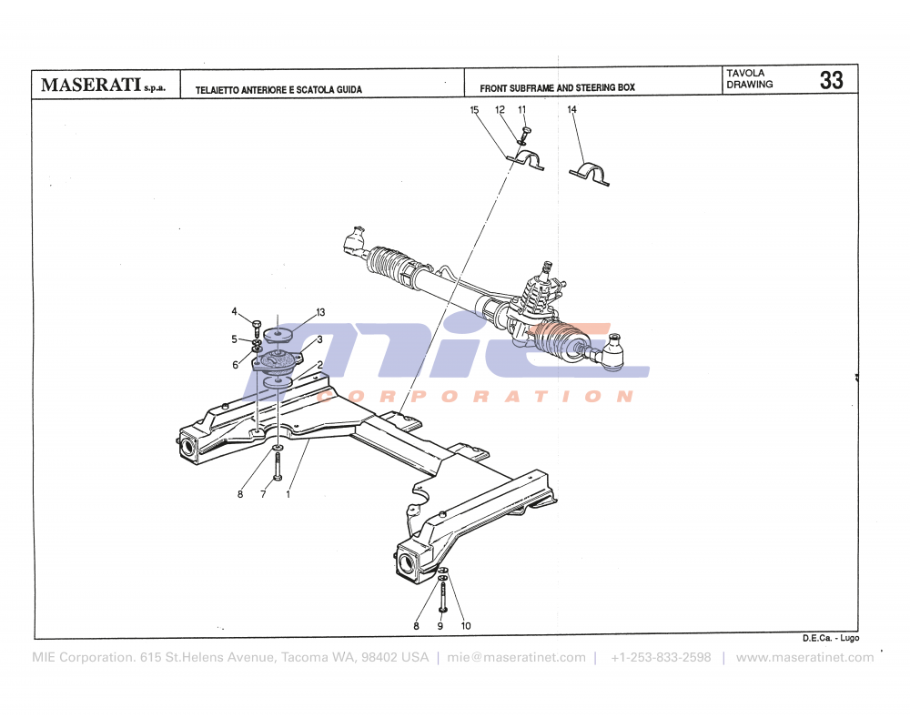 Maserati / Biturbo 228 / T-33 - front subframe and steering box
