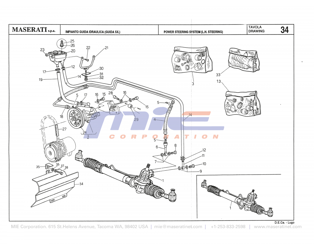 Maserati / Biturbo 228 / T-34 - power steering system (left steering)