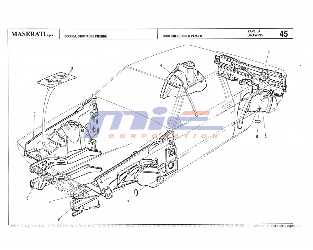 Maserati / Biturbo 228 / T-45 - body shell inner panels
