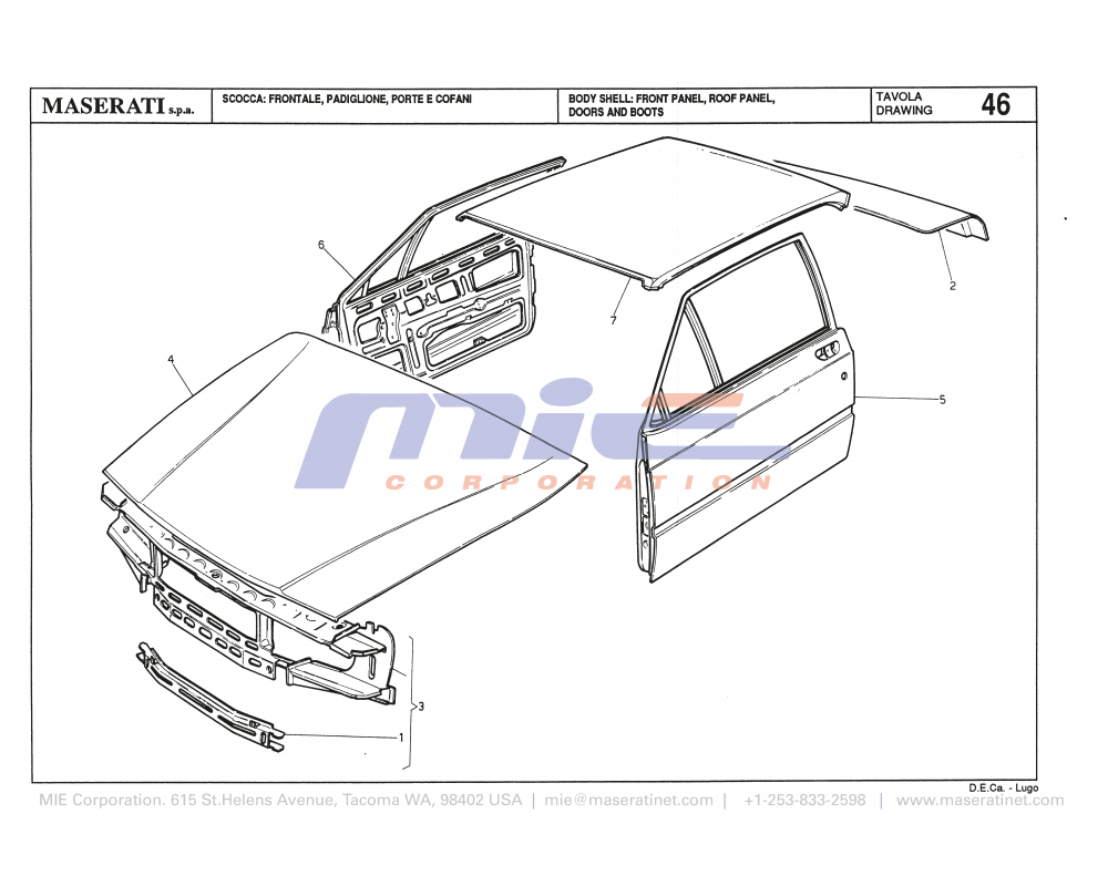 Maserati / Biturbo 228 / T-46 - body shell: front panel, roof panel, doors and boots