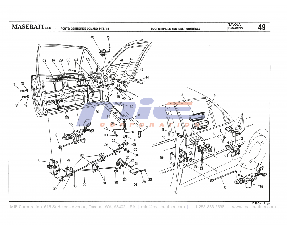 Maserati / Biturbo 228 / T-49 - doors: hinges and inner controls