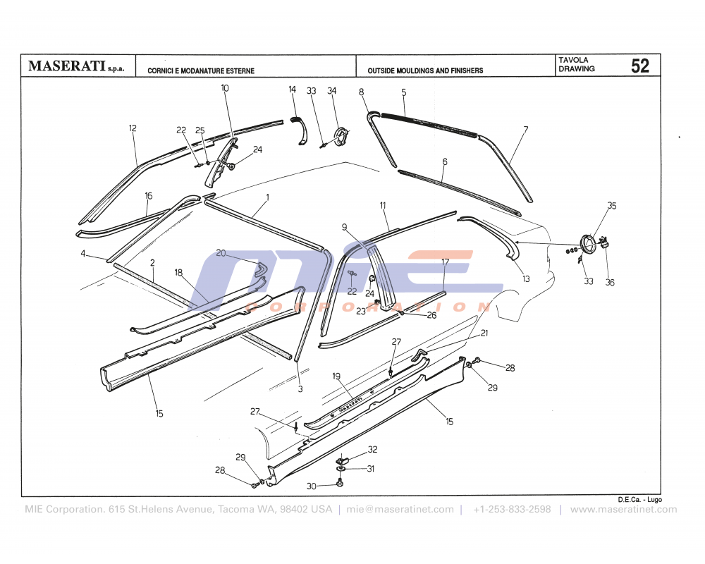 Maserati / Biturbo 228 / T-52 - outside mouldings and finishers