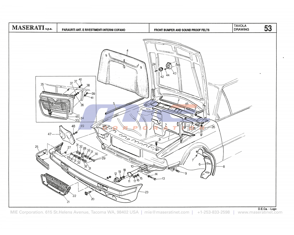 Maserati / Biturbo 228 / T-53 - front bumper and sound proof felts