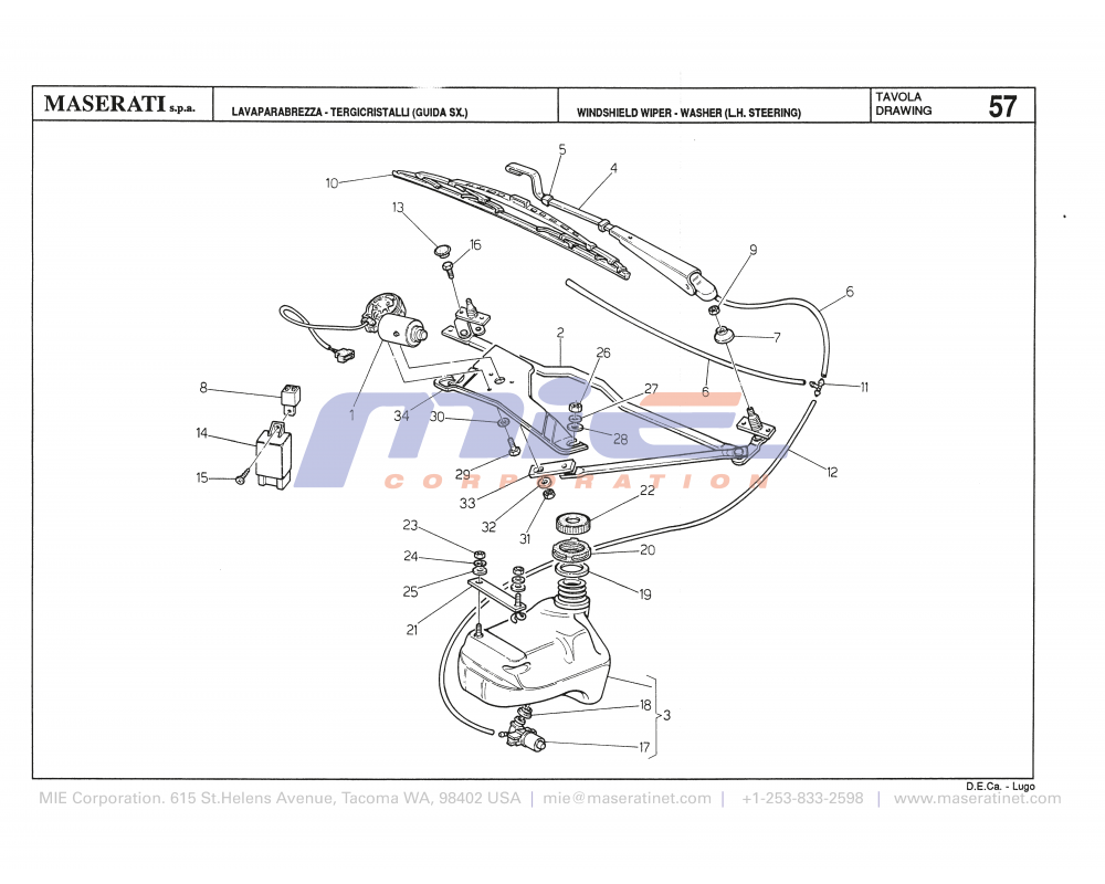 Maserati / Biturbo 228 / T-57 - windshield wiper - washer (left steering)