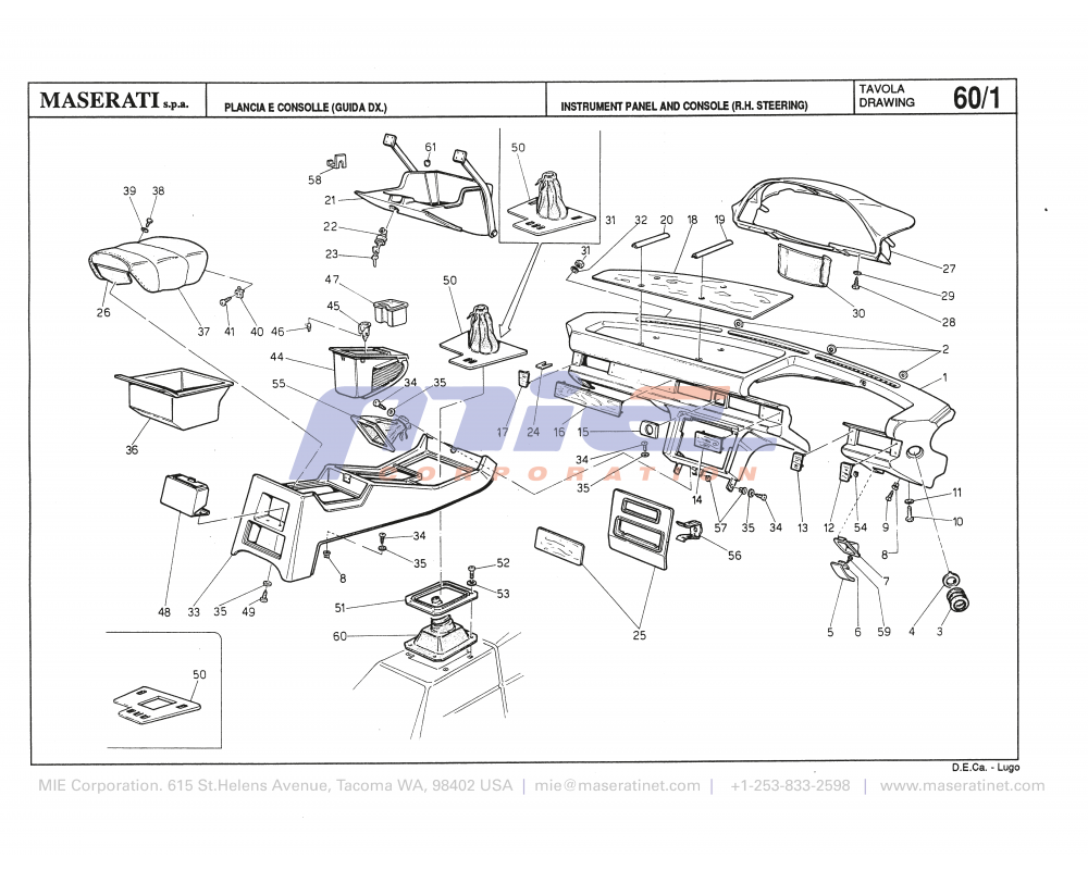 Maserati / Biturbo 228 / T-60_1 - instrument panel and console (right steering)