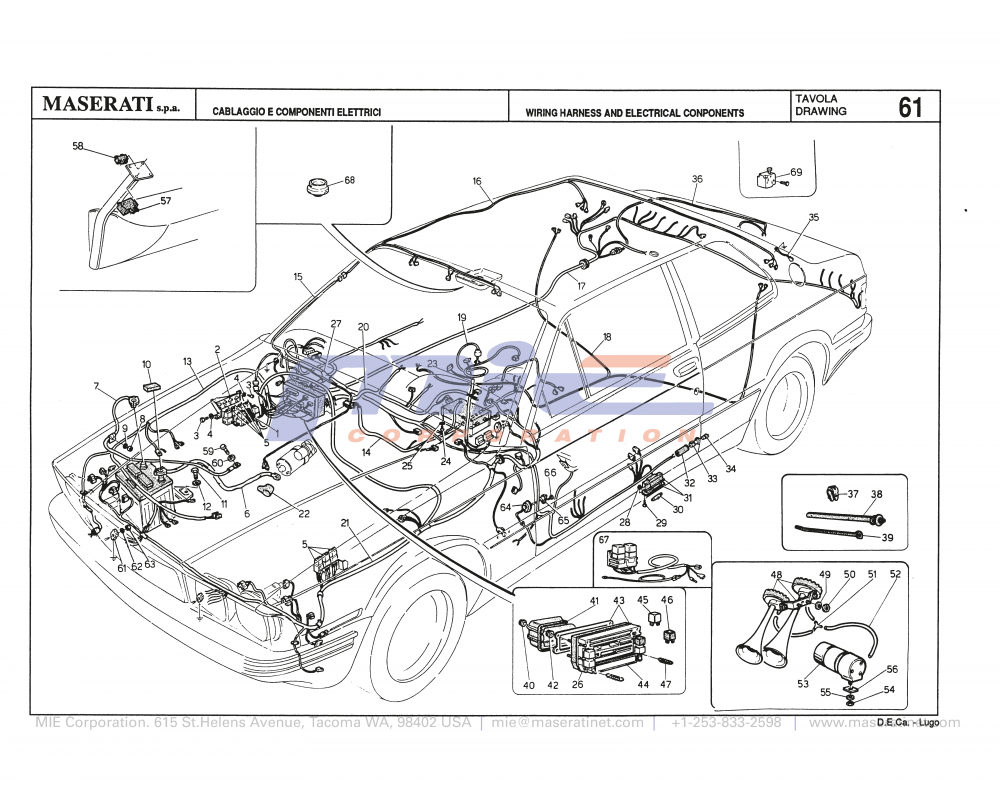 Maserati / Biturbo 228 / T-61 - wiring harness and electrical conponents