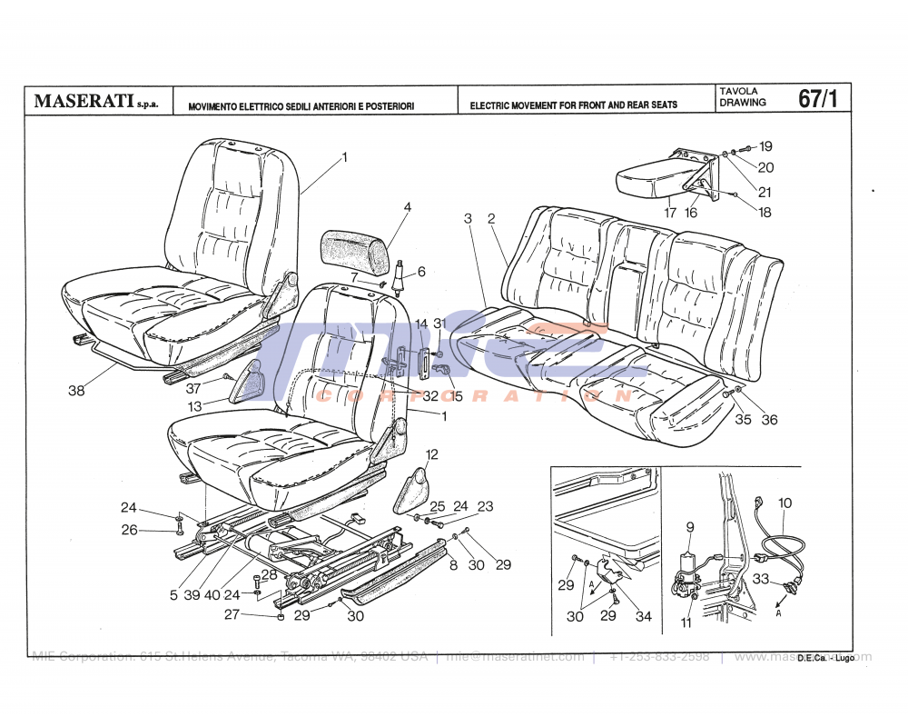 Maserati / Biturbo 228 / T-67_1 - electric adjustment for front and rear seats