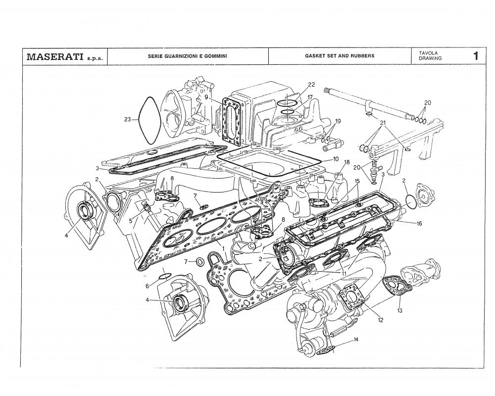 Maserati / Biturbo Coupe / T-01 - gasket set and rubbers