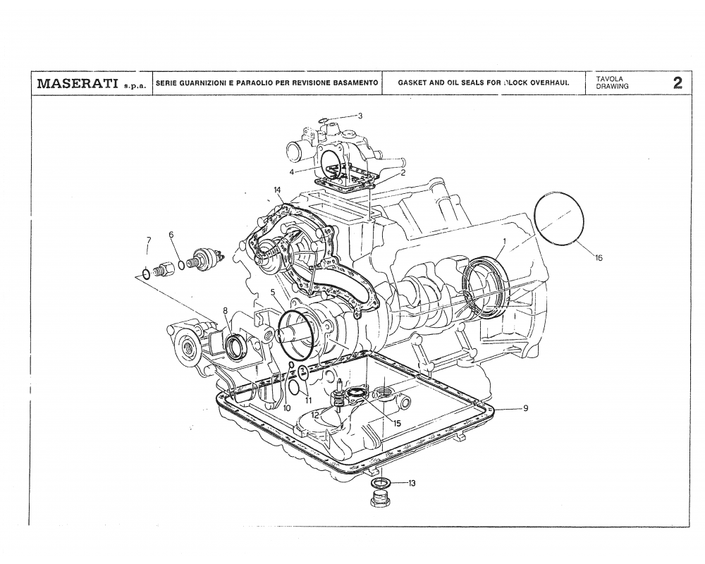 Maserati / Biturbo Coupe / T-02 - gasket and oil seals for block overhaul