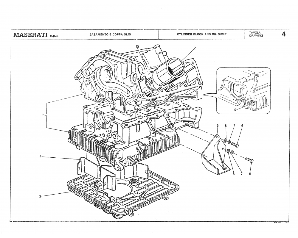 Maserati / Biturbo Coupe / T-04 - cylinder block and oil sump