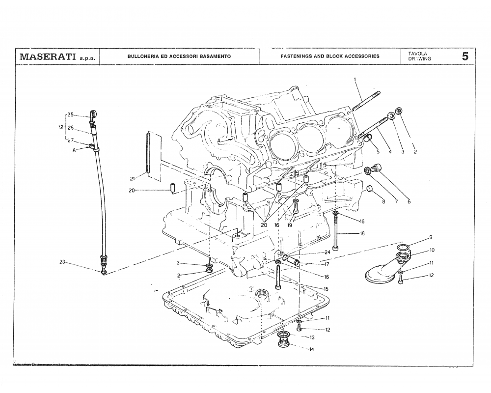 Maserati / Biturbo Coupe / T-05 - fastenings and block accessories