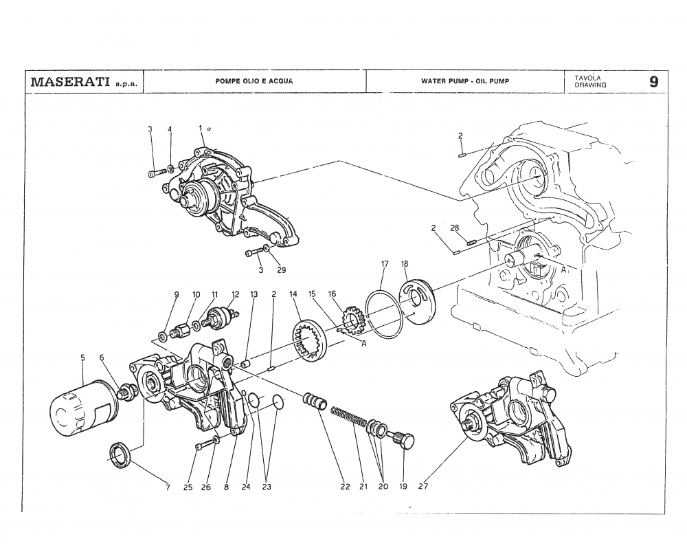 Maserati / Biturbo Coupe / T-09 - water pump - oil pump