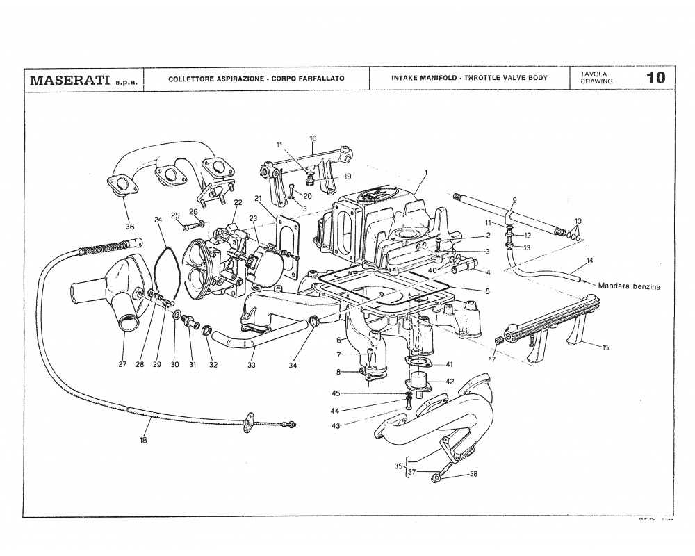 Maserati / Biturbo Coupe / T-10 - intake manifold - throttle valve body
