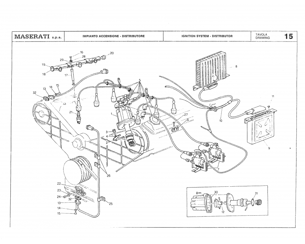 Maserati / Biturbo Coupe / T-15-1 - ignition system - distributor