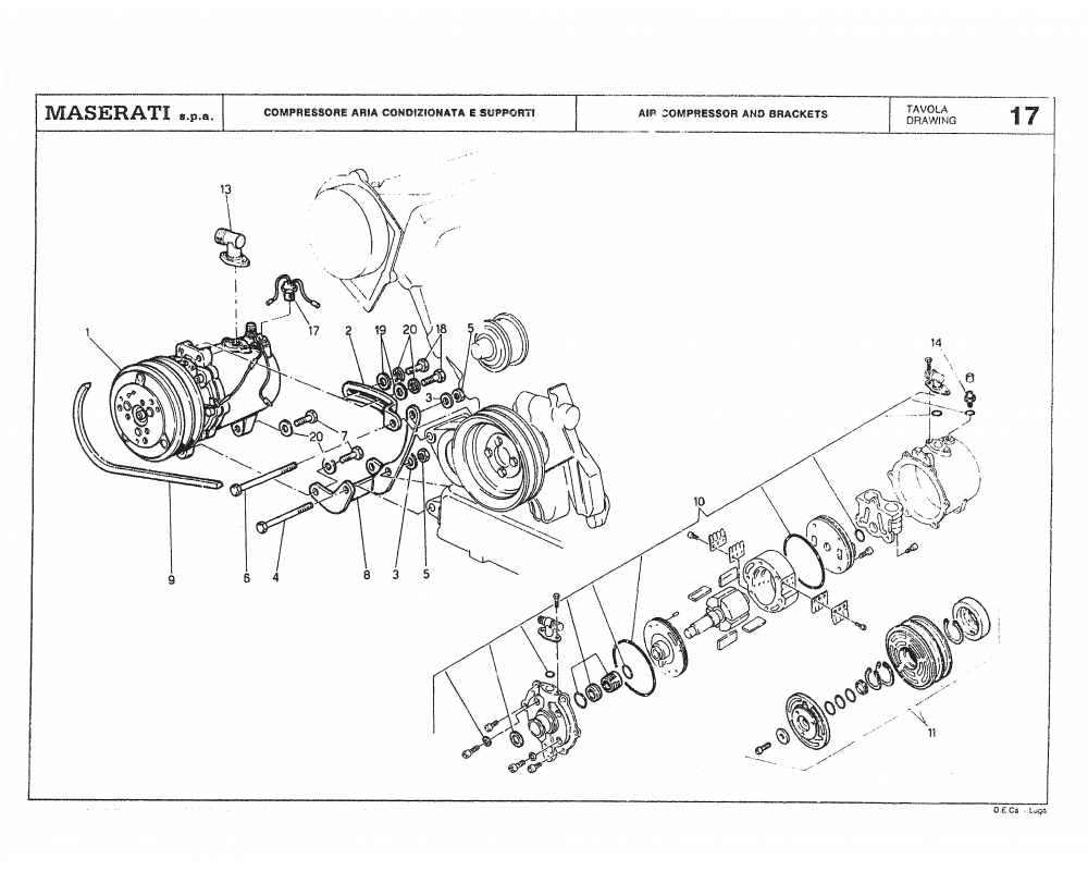 Maserati / Biturbo Coupe / T-17 - air compressor ano brackets
