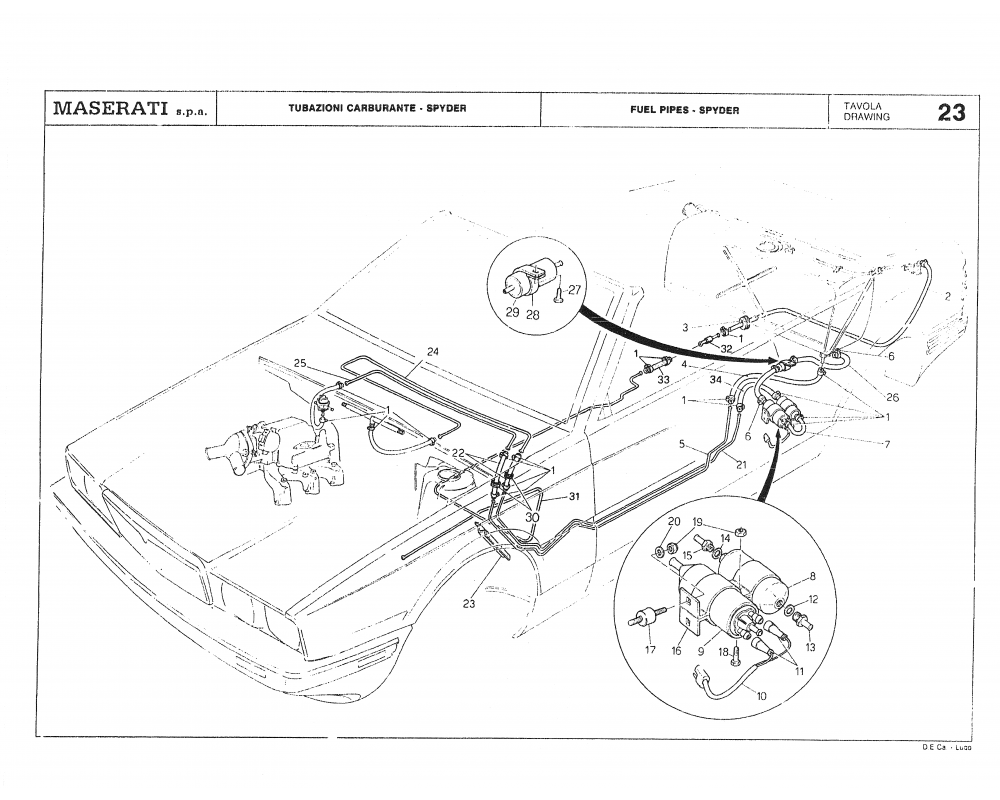 Maserati / Biturbo Coupe / T-23 - fuel pipes -spyder
