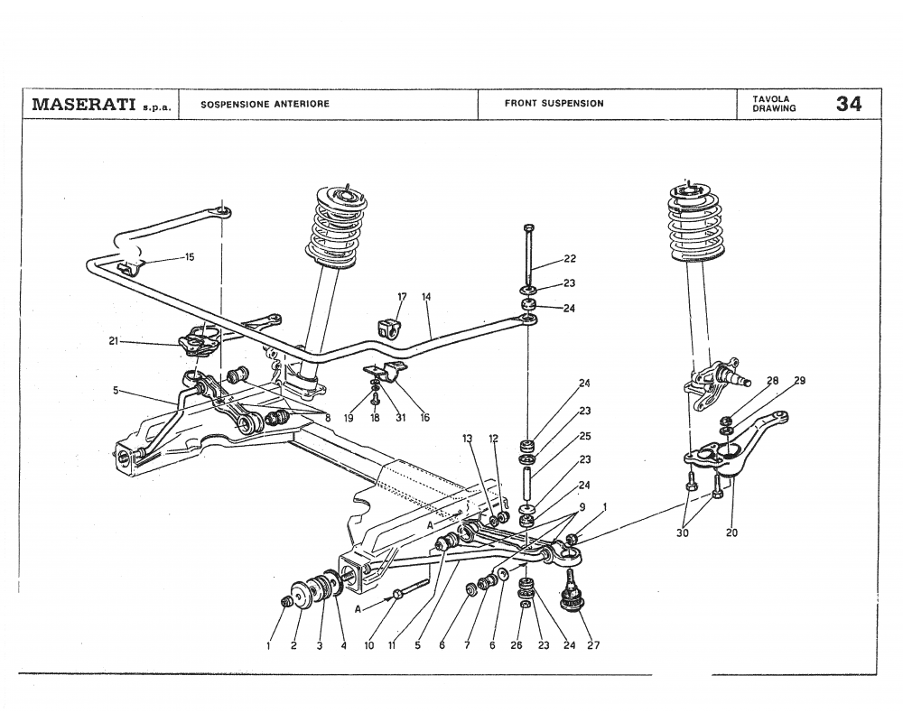 Maserati / Biturbo Coupe / T-34 - front suspension