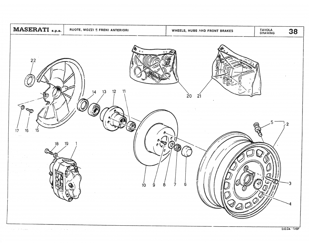 Maserati / Biturbo Coupe / T-38 - wheels, hubs and front brakes