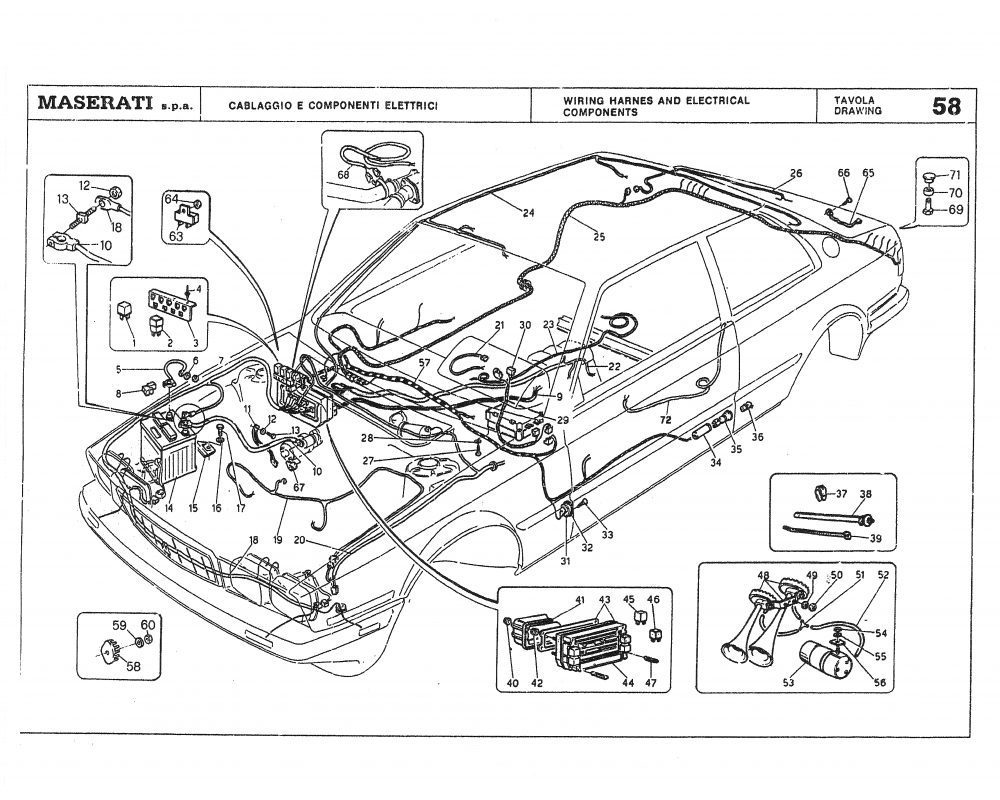 Maserati / Biturbo Coupe / T-58 - wiring harnes and electrical components