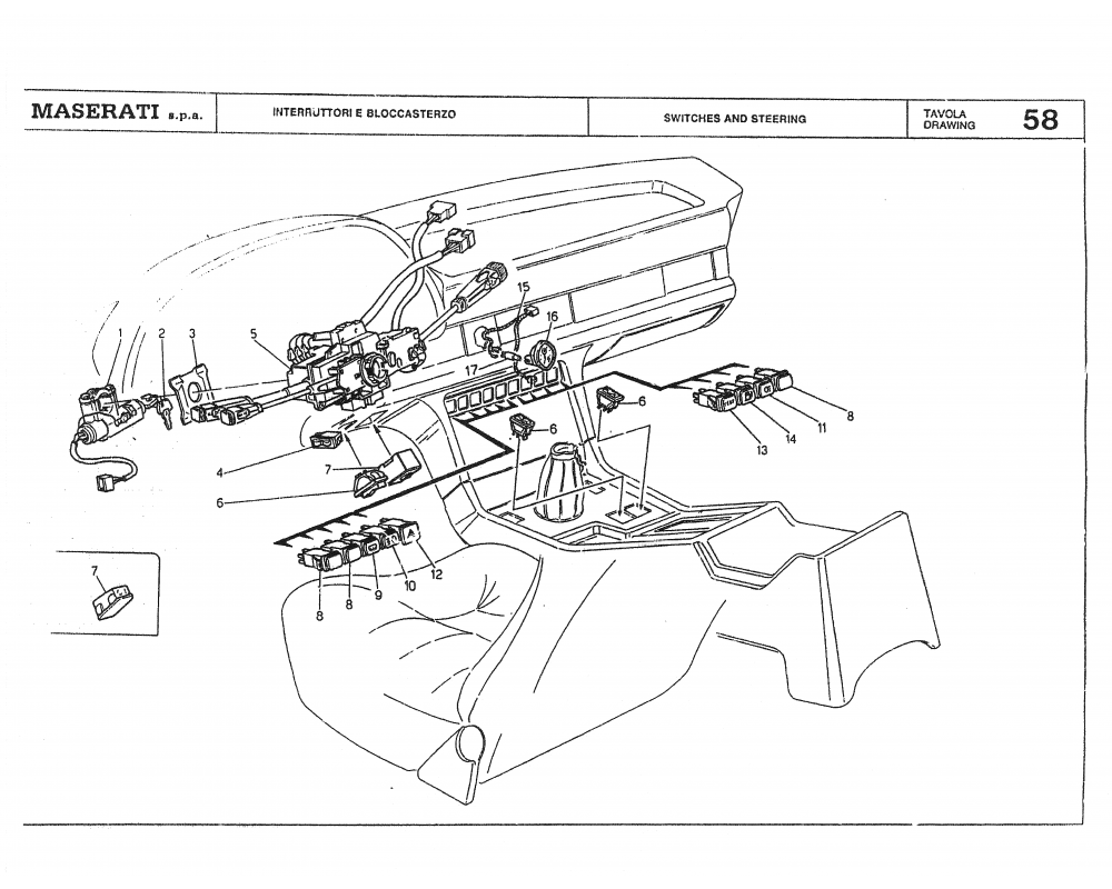 Maserati / Biturbo Coupe / T-58 - switches and steering
