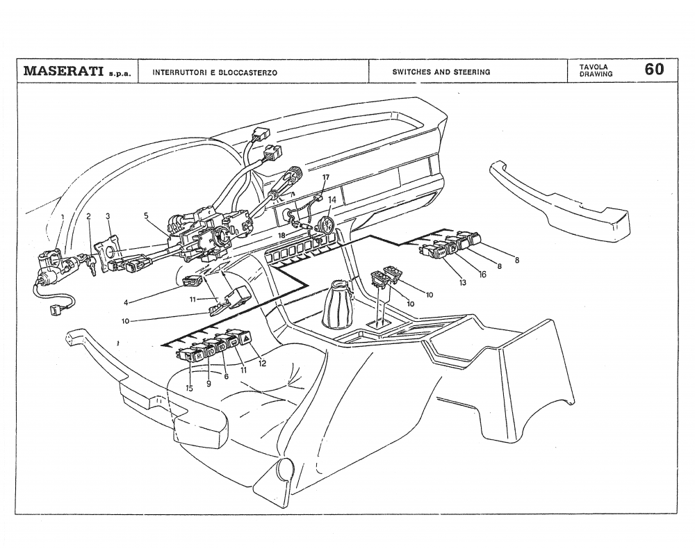 Maserati / Biturbo Coupe / T-60 - switches and steering