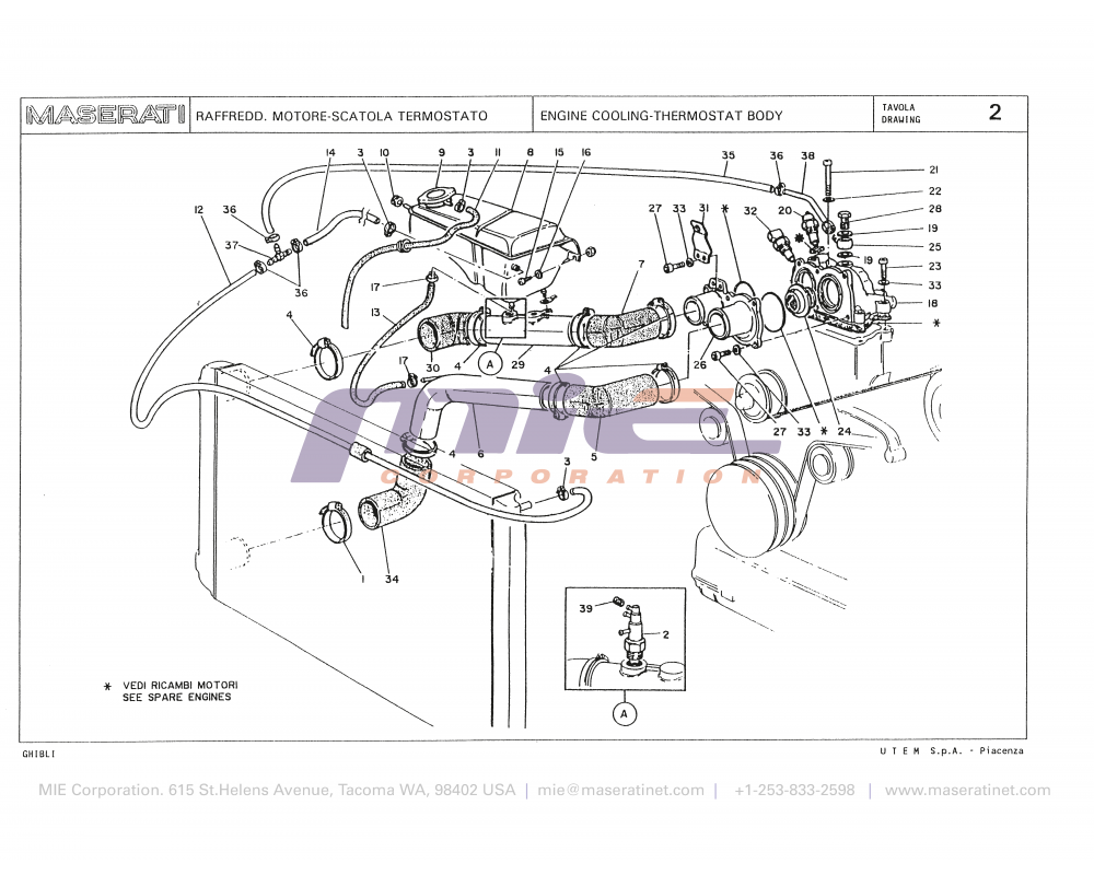 Maserati / Biturbo Ghibli / T-02 - engine cooling-thermostat body