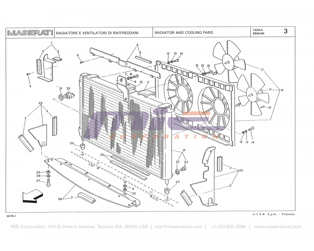 Maserati / Biturbo Ghibli / T-03 - radiator and cooling fans