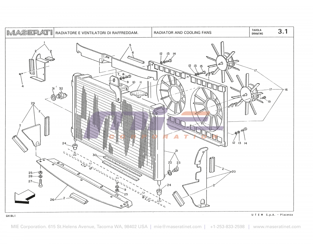 Maserati / Biturbo Ghibli / T-03_1 - radiator and cooling fans