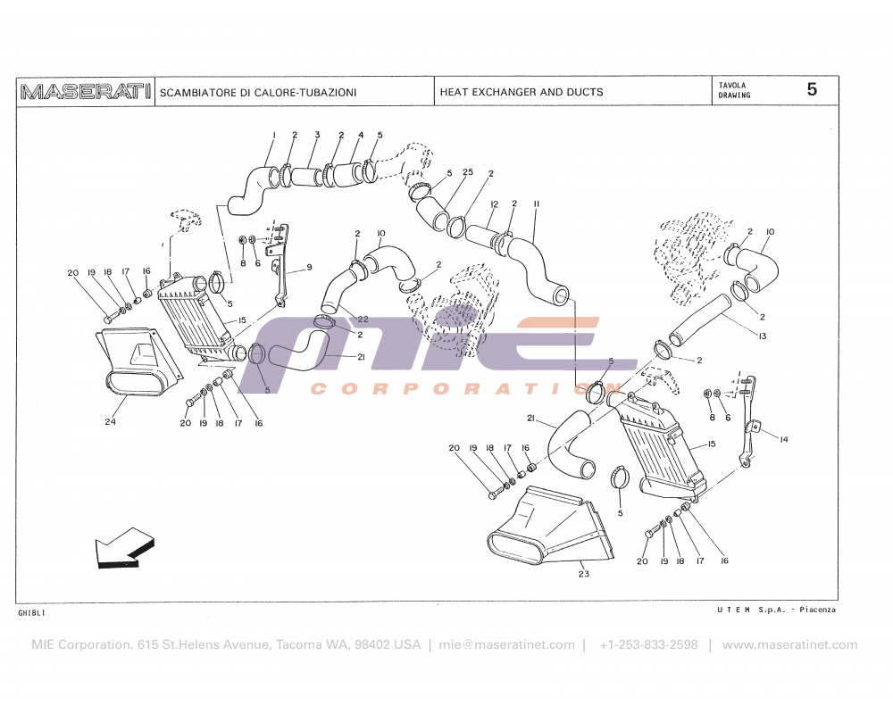 Maserati / Biturbo Ghibli / T-05 - heat exchanger and ducts