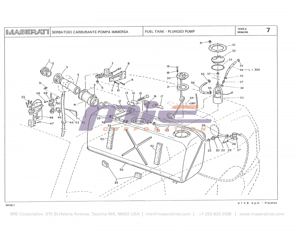 Maserati / Biturbo Ghibli / T-07 - fuel tank - plunged pump