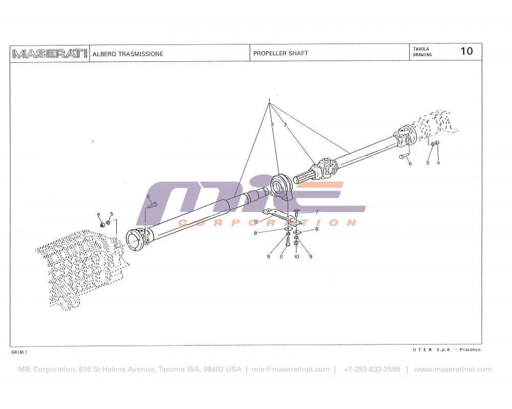Maserati / Biturbo Ghibli / T-10 - propeller shaft