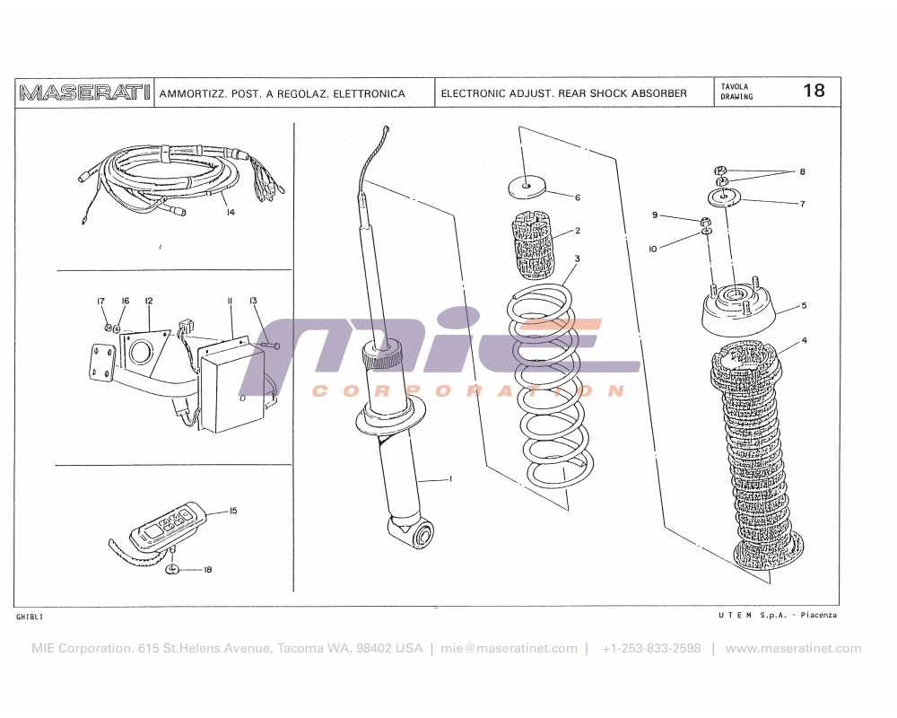 Maserati / Biturbo Ghibli / T-18 - electronic adjust rear shock absorber