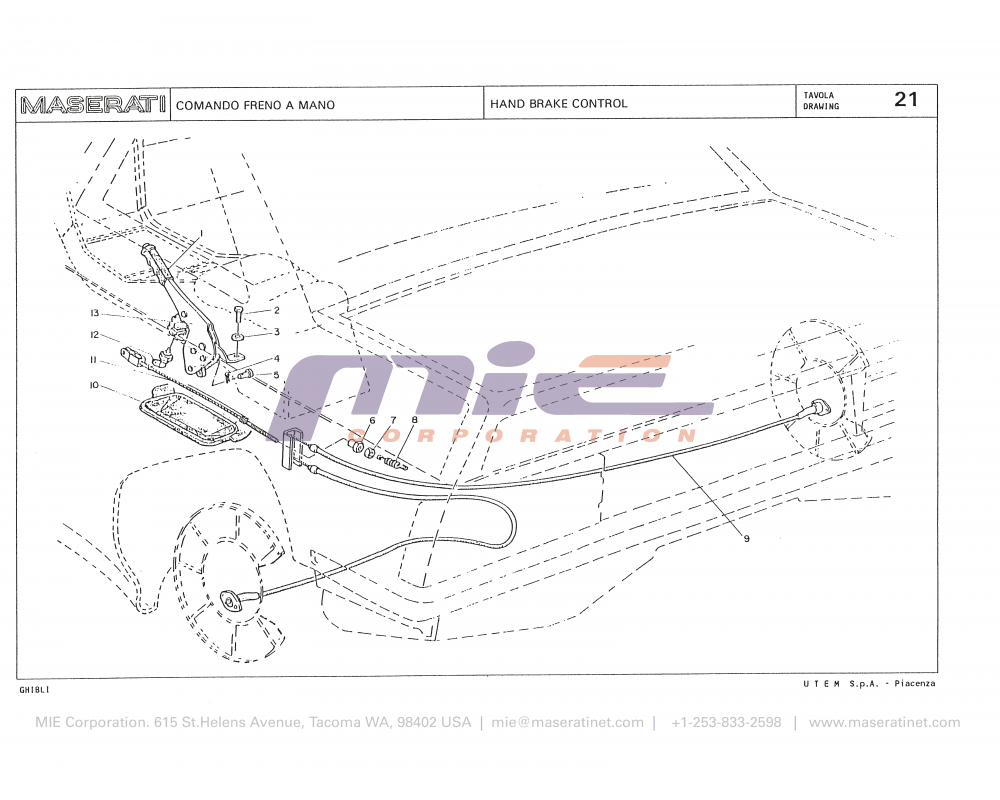Maserati / Biturbo Ghibli / T-21 - hand brake control