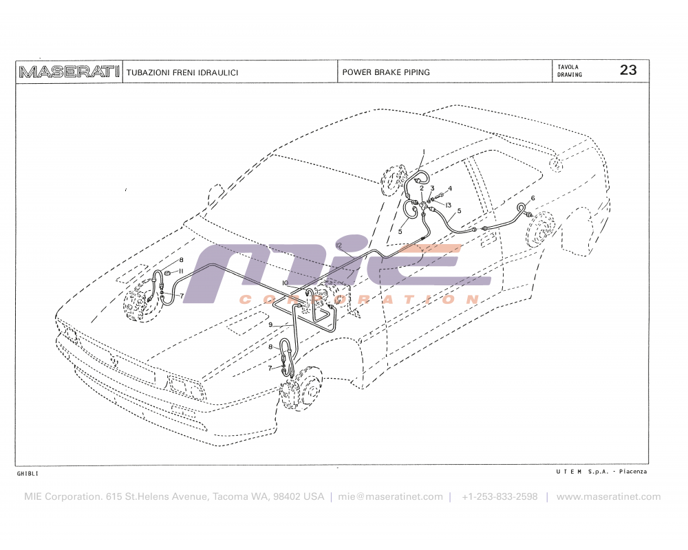 Maserati / Biturbo Ghibli / T-23 - power brake piping