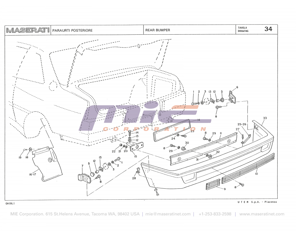 Maserati / Biturbo Ghibli / T-34 - rear bumper