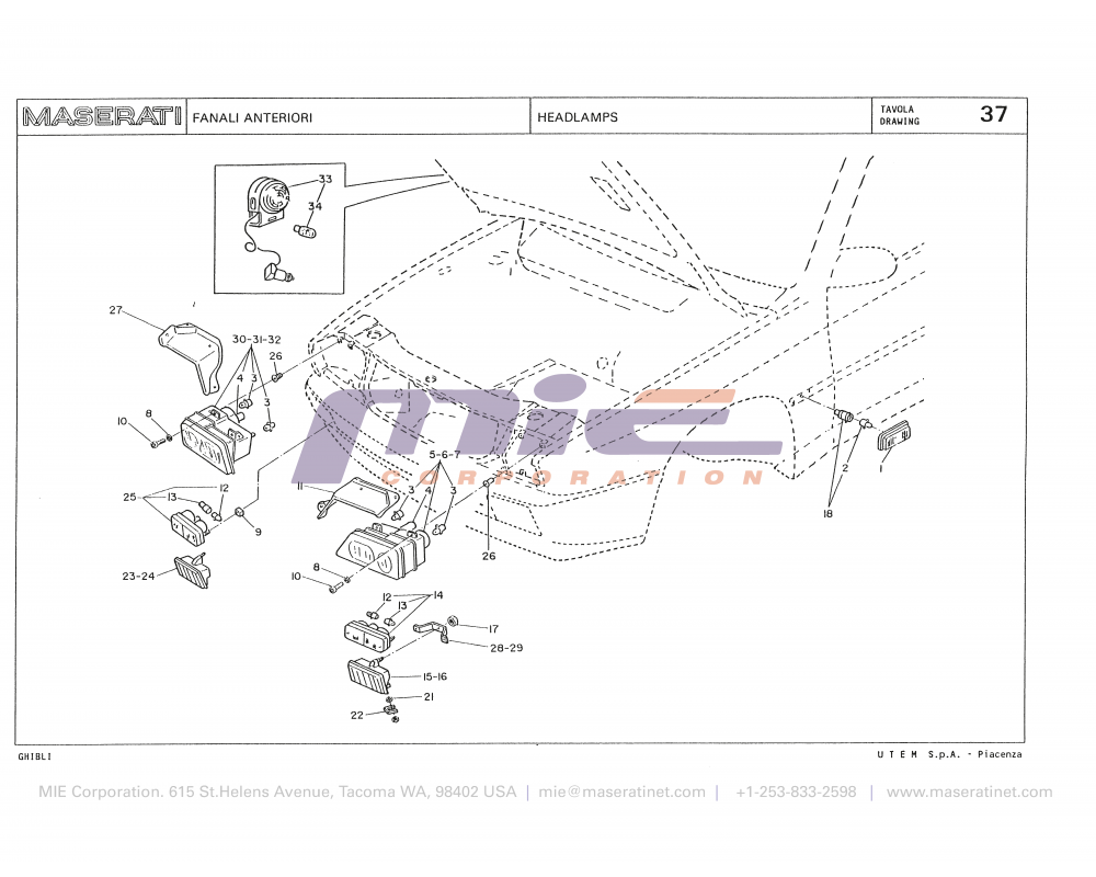 Maserati / Biturbo Ghibli / T-37 - headlamps