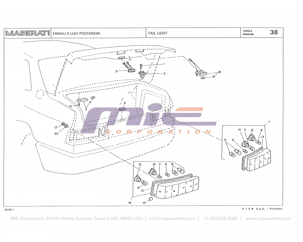 Maserati / Biturbo Ghibli / T-38 - tail light