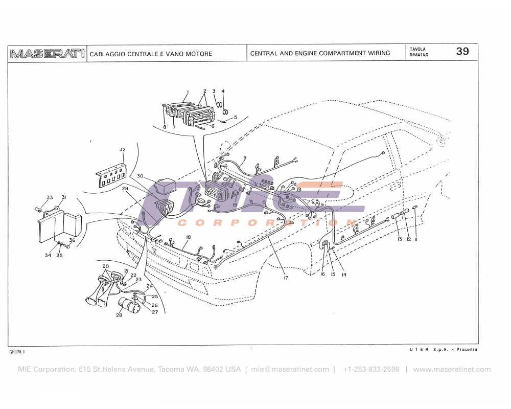 Maserati / Biturbo Ghibli / T-39 - central and engine compartment wiring