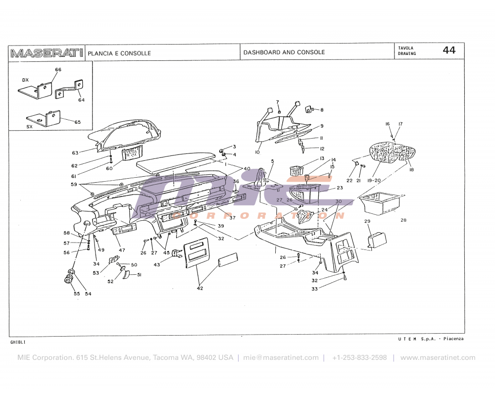 Maserati / Biturbo Ghibli / T-44 - dashboard and console