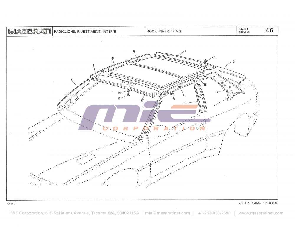 Maserati / Biturbo Ghibli / T-46 - roof, inner trims