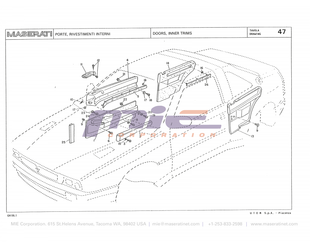 Maserati / Biturbo Ghibli / T-47 - doors, inner trims