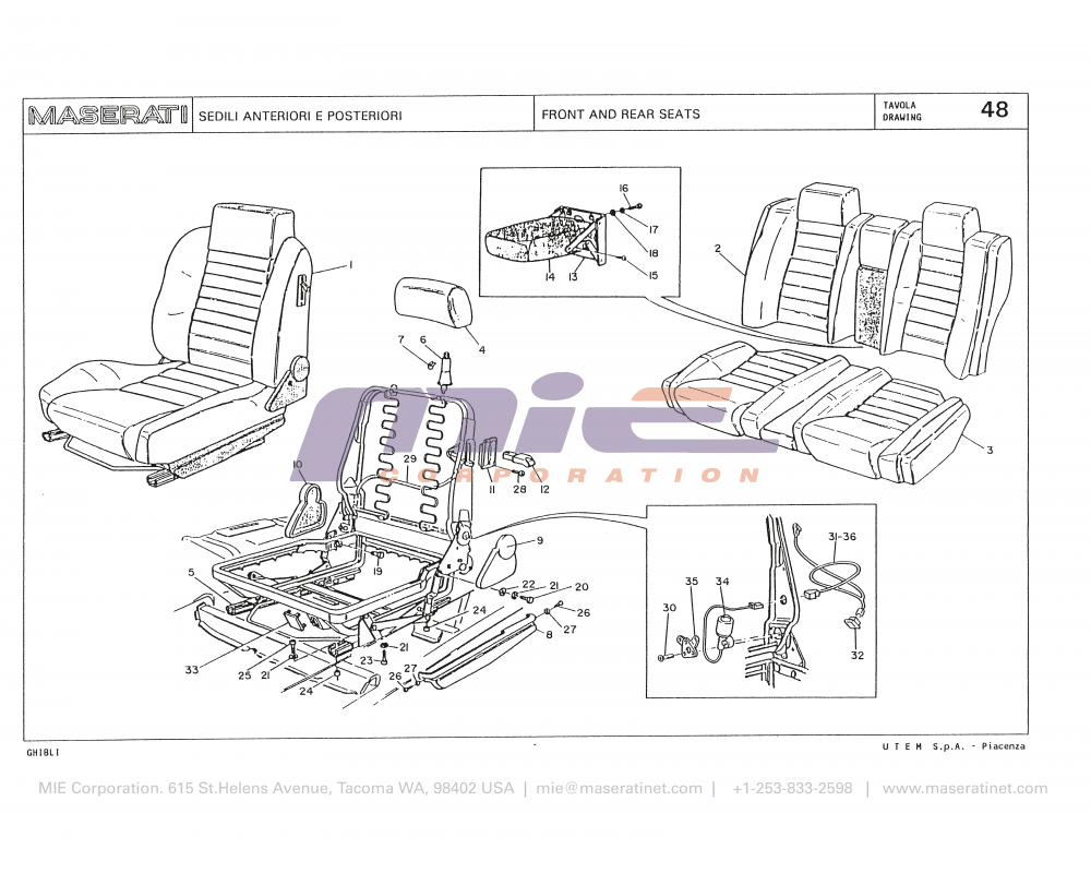 Maserati / Biturbo Ghibli / T-48 - front and rear seats