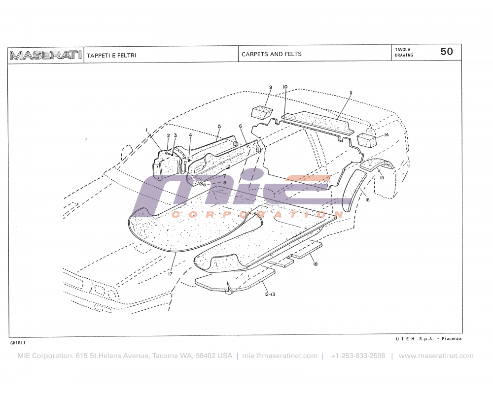 Maserati / Biturbo Ghibli / T-50 - carpets and felts