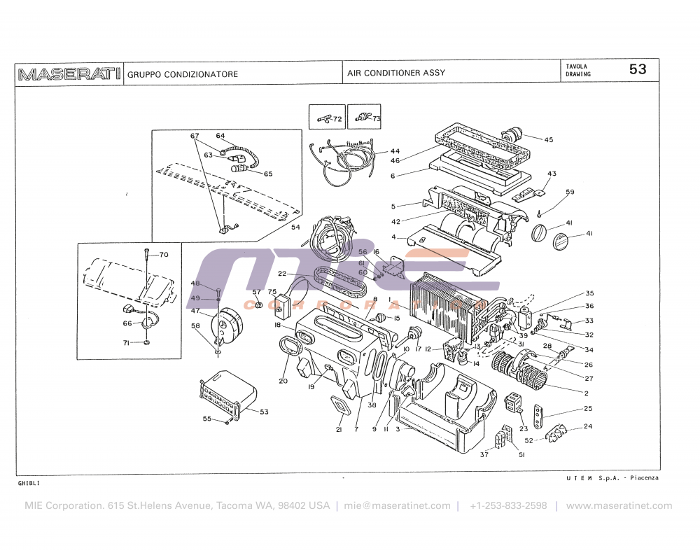 Maserati / Biturbo Ghibli / T-53 - air conditioner assy