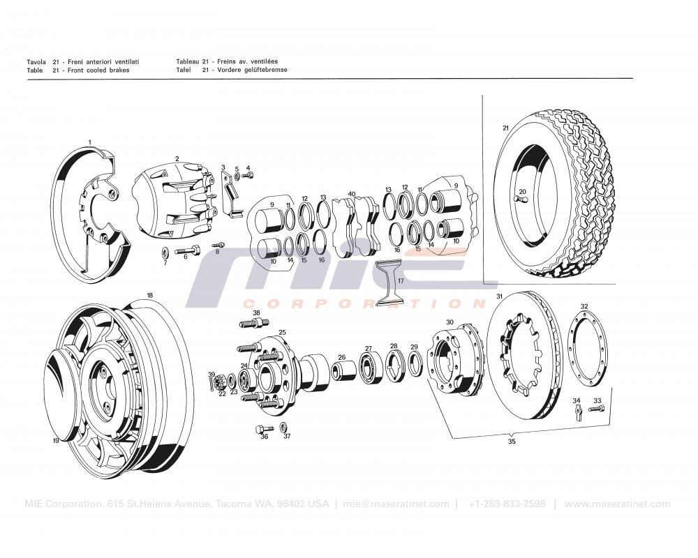 Maserati / Bora / T-21 - front cooled brakes